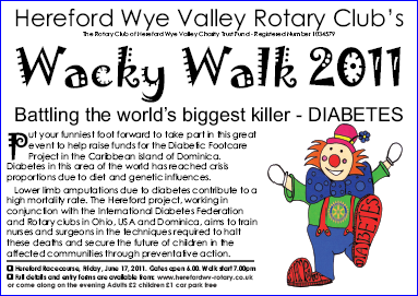 Hereford Wye Valley Wacky Walk 2011 Poster